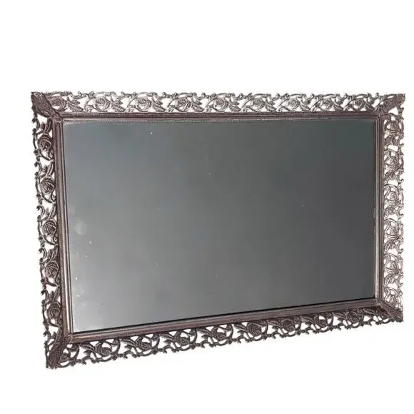 Vintage Hollywood Regency Mirrored Vanity Tray 15 X 10 inches - Picture 2 of 7